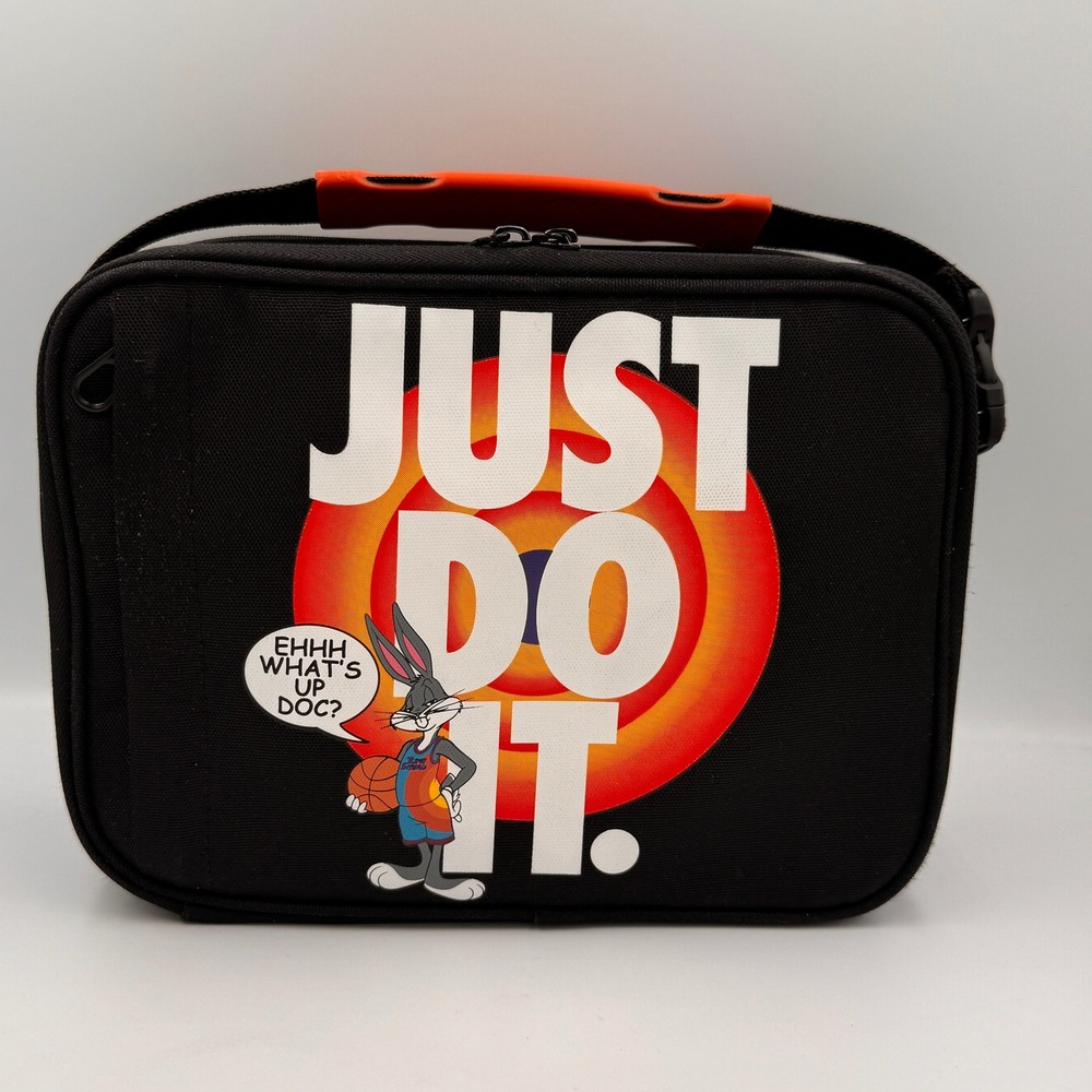 Nike Space Jam Bugs Bunny Just Do It Insulated Lunch Bag Black Orange Tune Squad
